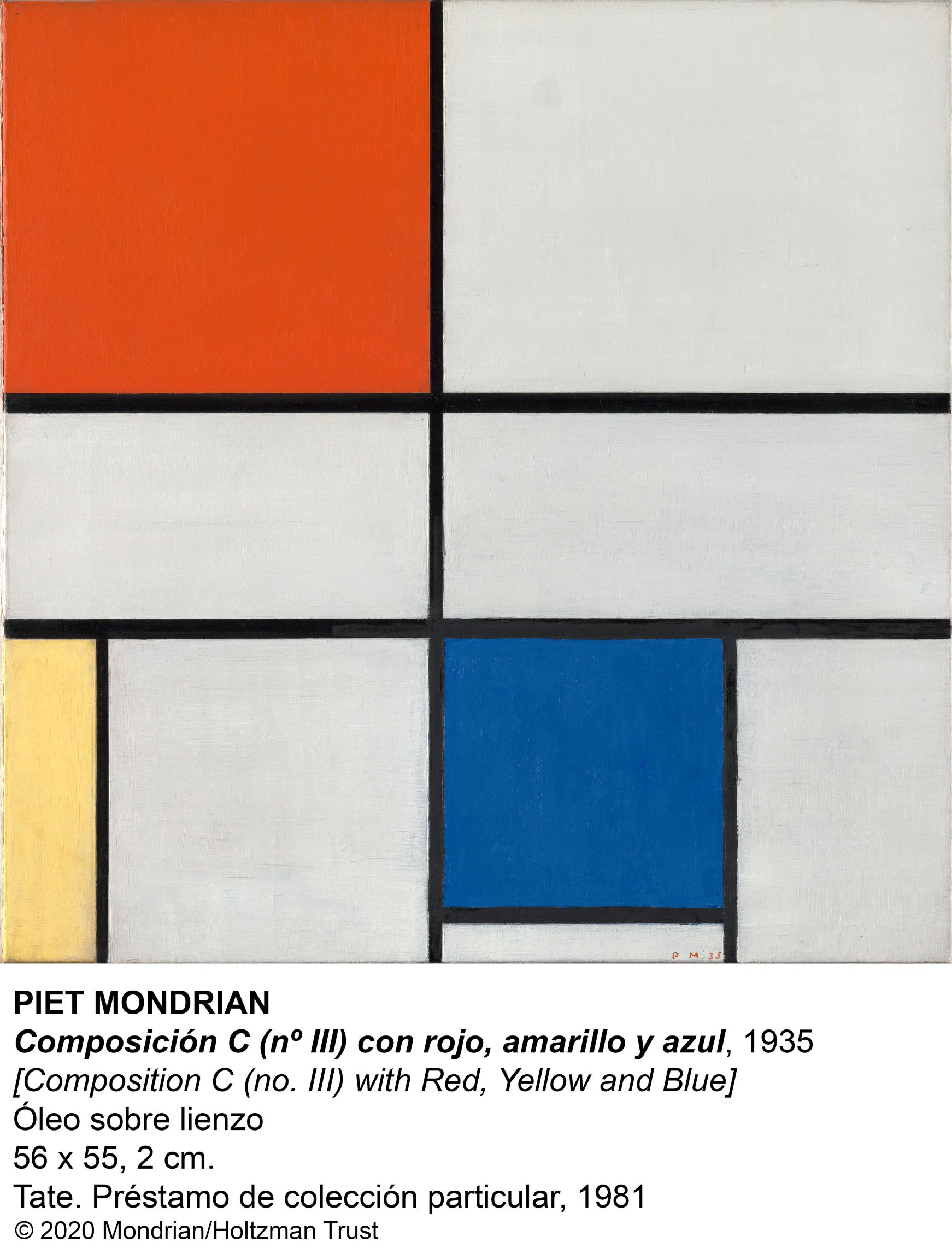 Piet Mondrian - Composición C (nºIII) con rojo, amarillo y azul, 1935