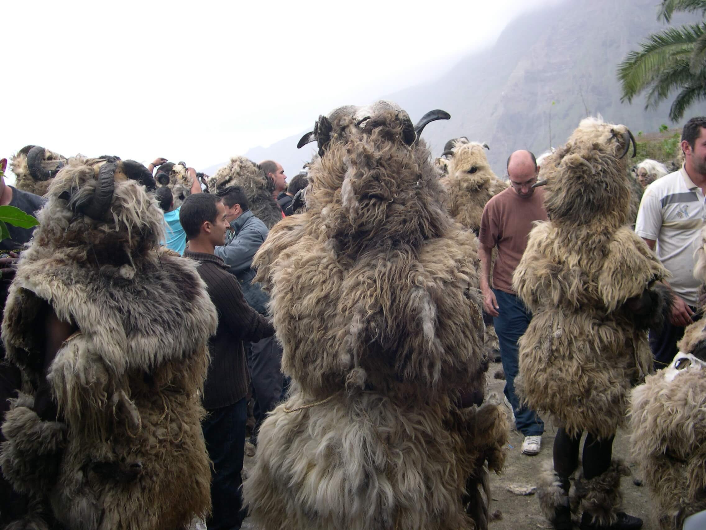 Die "Carneros" von El Hierro beim Ankleiden 