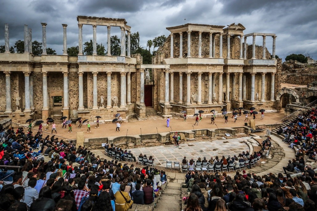 Das römische Theater in Mérida während dem Festival del Teatro Clásico
