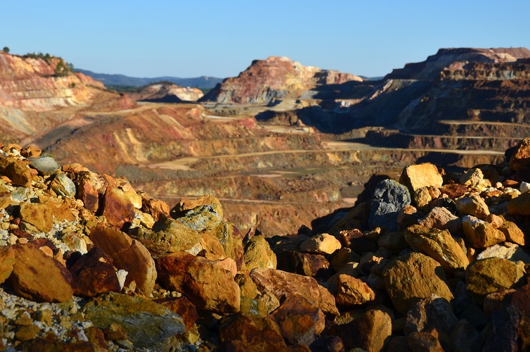 Die Landschaft der ehemaligen Minen von Riotinto