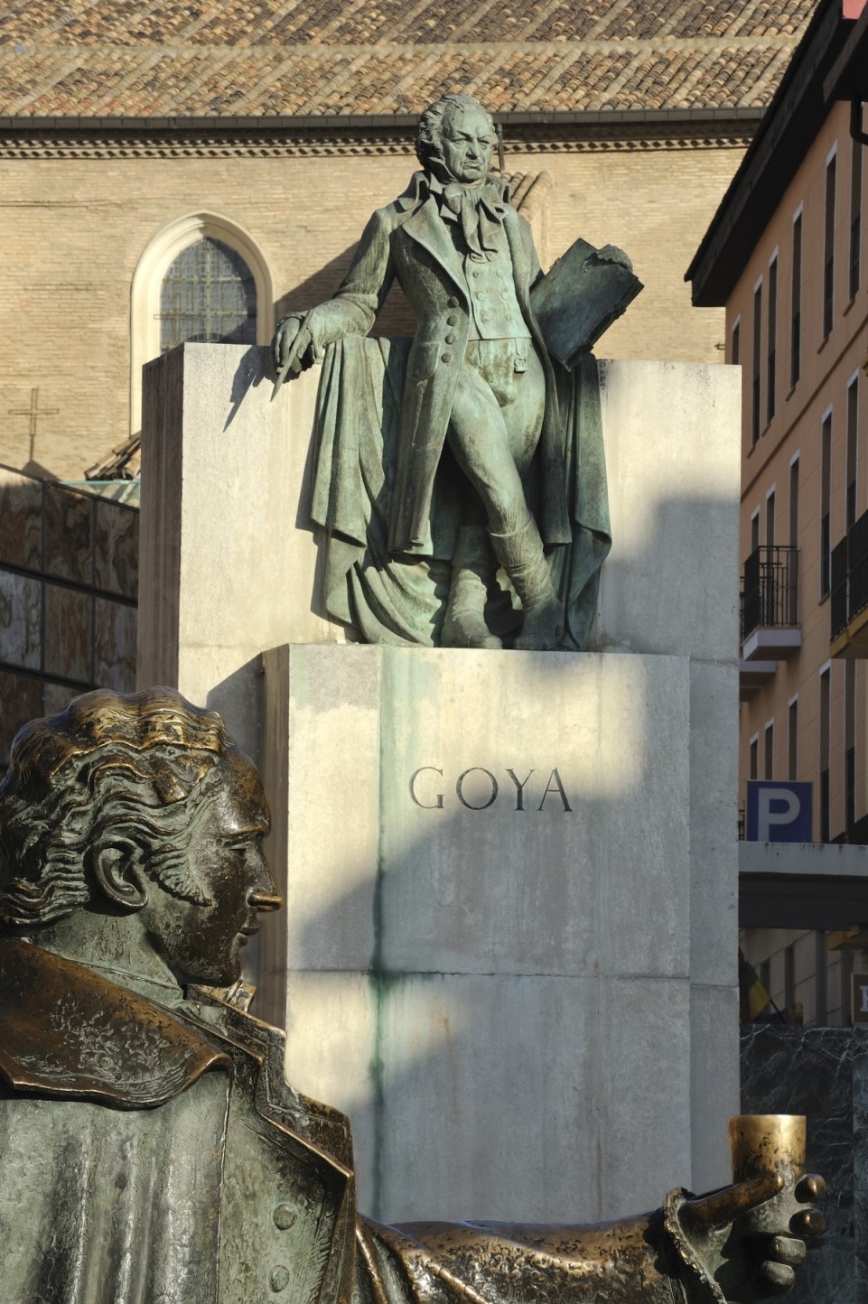 Zaragoza, Goya Denkmal, Plaza del Pilar
