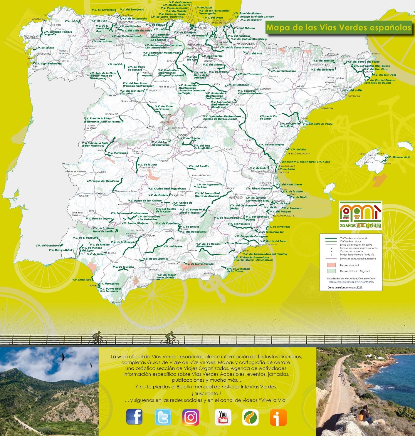 Verteilen sich auf ganz Spanien: Die Vías Verdes,  Grünen Wege 