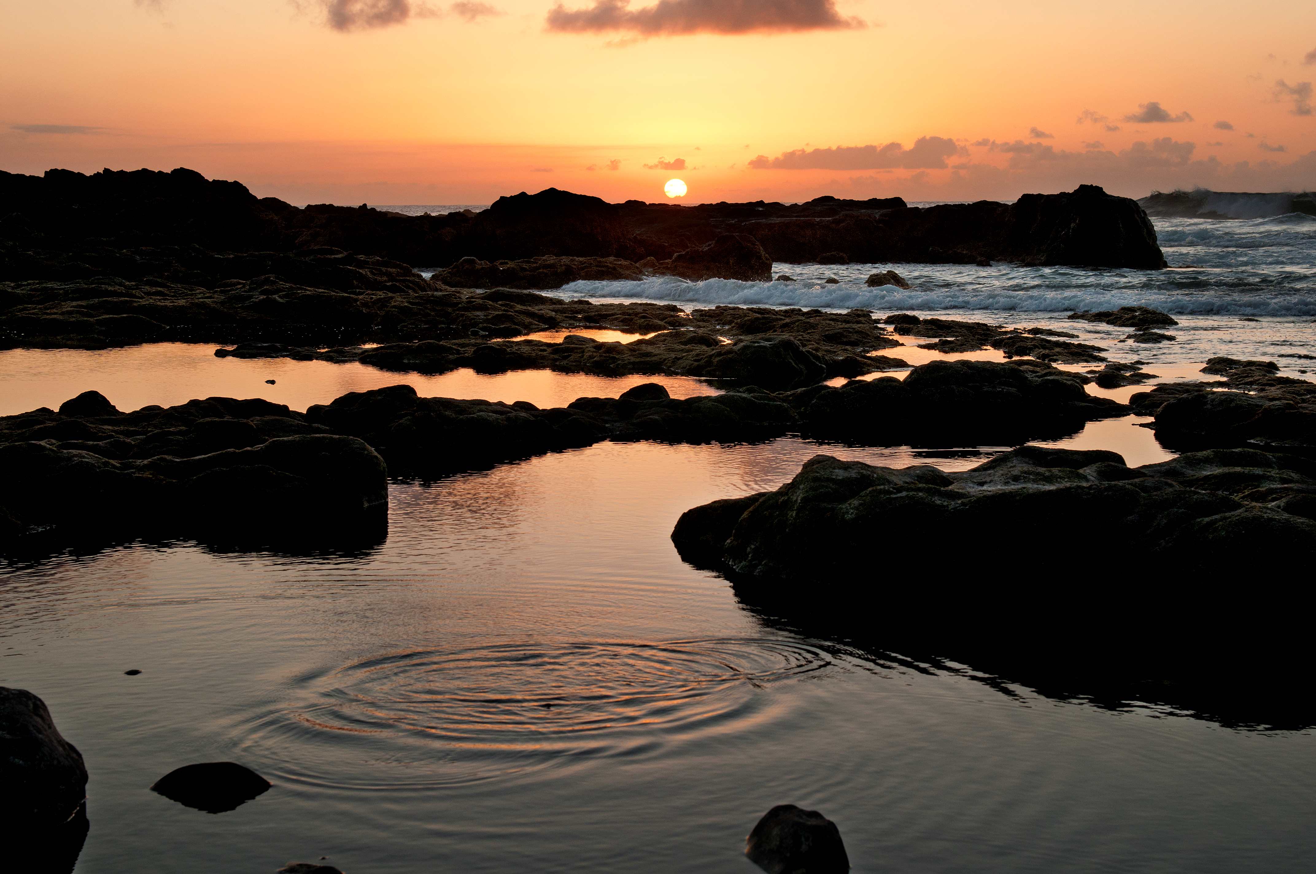 Abendstimmung über dem Naturbad San Juanito an der Punta del Hidalgo - La Laguna, Teneriffa