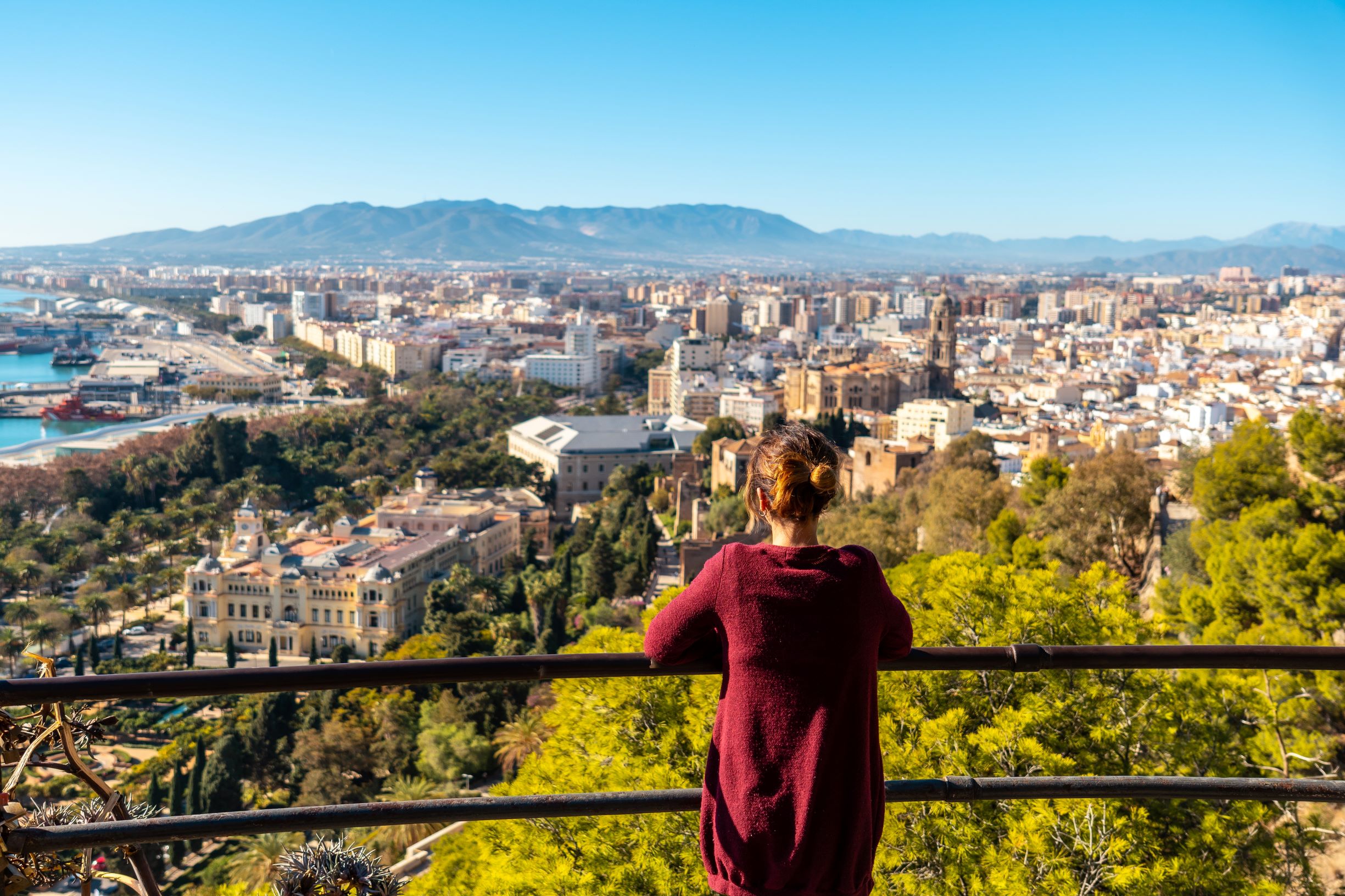 Blick auf Málaga vom Mirador Gibralfaro