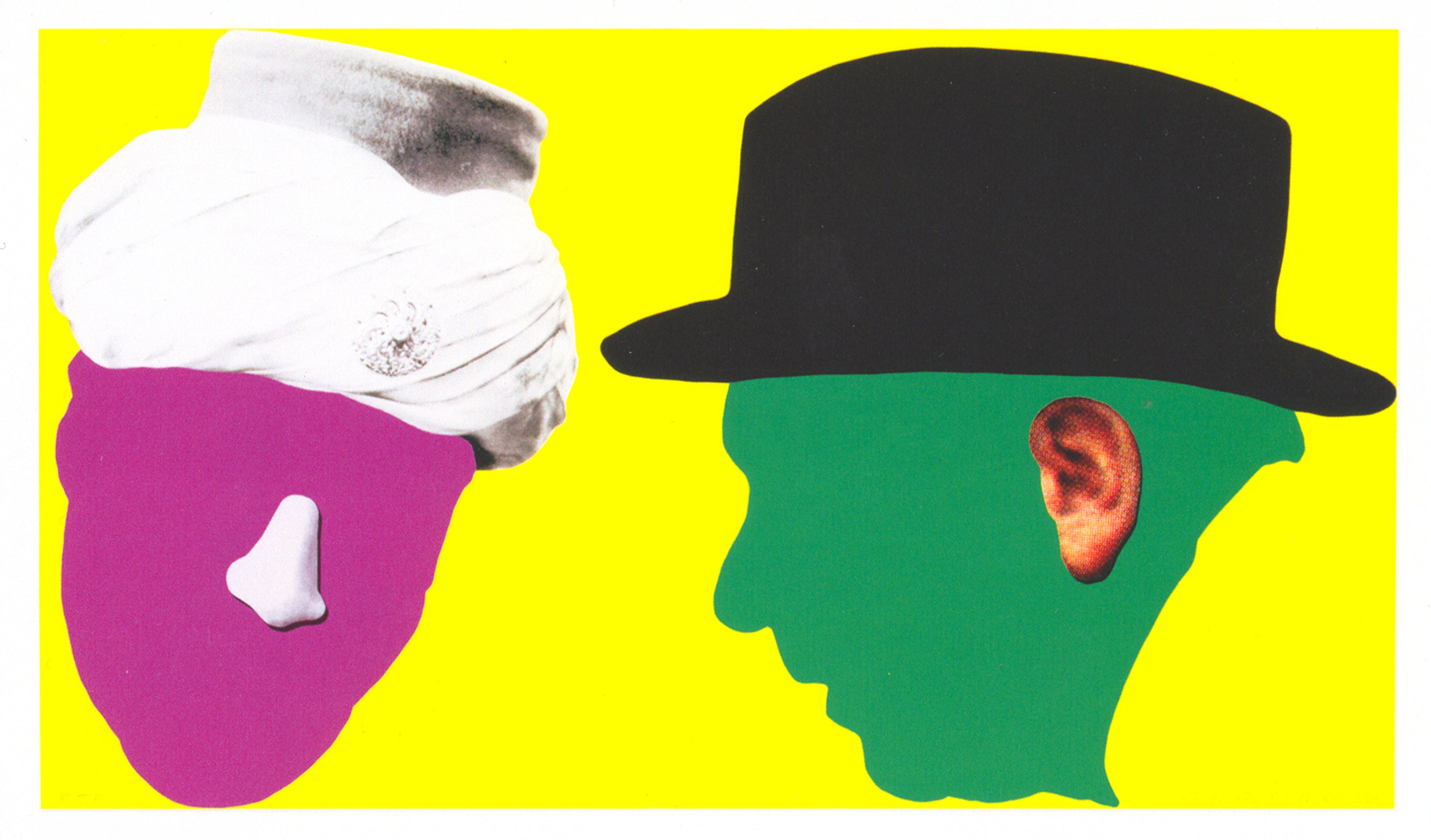 Two Profiles, One with Nose and Turban